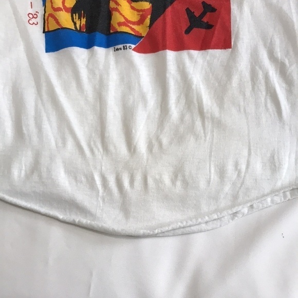 Vintage 1983 Culture Club Tee 3/4 Raglan Sleeve Tee Boy George Sz M Unisex White - Picture 12 of 17